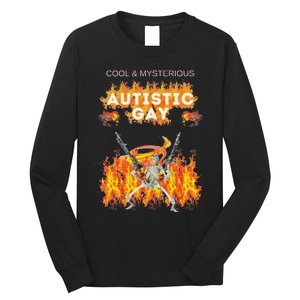 Cool Mysterious Autistic Gay Funny Hard Skeleton Meme Gen Z Long Sleeve Shirt