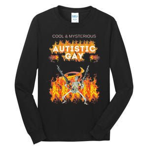 Cool Mysterious Autistic Gay Funny Hard Skeleton Meme Gen Z Tall Long Sleeve T-Shirt