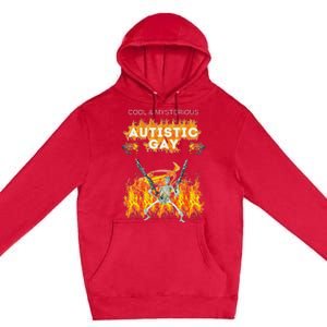 Cool Mysterious Autistic Gay Funny Hard Skeleton Meme Gen Z Premium Pullover Hoodie