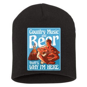 Country Music And Beer That's Why I'm Here Country Music Short Acrylic Beanie