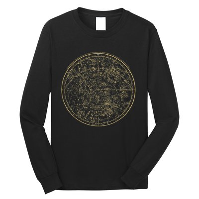 Constellations Map, Astronomy Astrology Mythology Long Sleeve Shirt