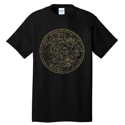 Constellations Map, Astronomy Astrology Mythology Tall T-Shirt