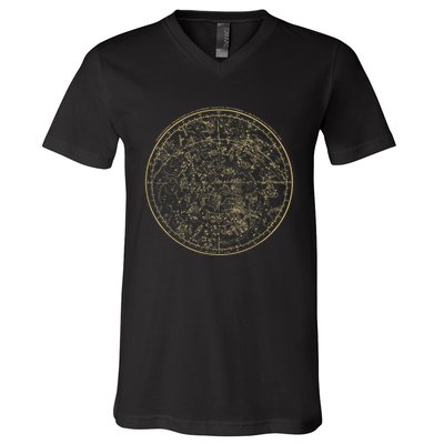 Constellations Map, Astronomy Astrology Mythology V-Neck T-Shirt