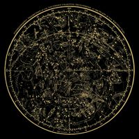 Constellations Map, Astronomy Astrology Mythology Button