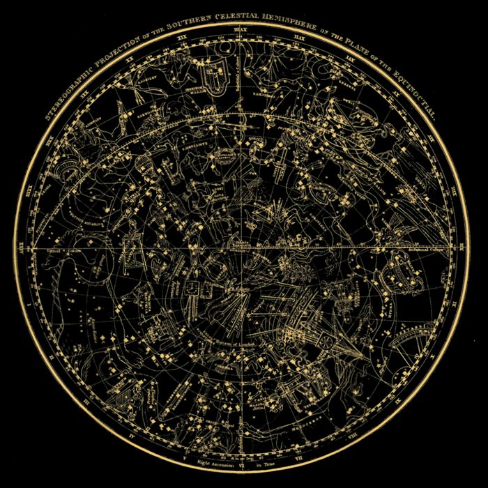 Constellations Map, Astronomy Astrology Mythology Button