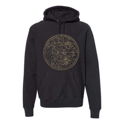 Constellations Map, Astronomy Astrology Mythology Premium Hoodie