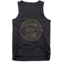 Constellations Map, Astronomy Astrology Mythology Tank Top