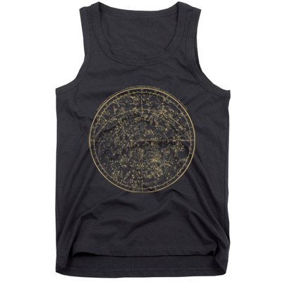 Constellations Map, Astronomy Astrology Mythology Tank Top