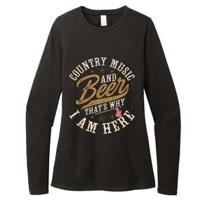 Country Music And Beer ThatS Why IM Here American Flag Womens CVC Long Sleeve Shirt