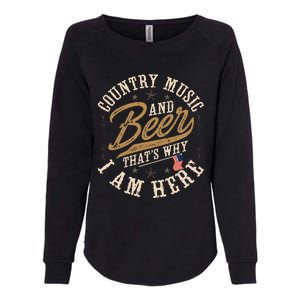 Country Music And Beer ThatS Why IM Here American Flag Womens California Wash Sweatshirt