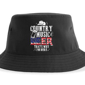 Country Music And Beer Thats Why Im Here Sustainable Bucket Hat