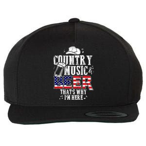 Country Music And Beer Thats Why Im Here Wool Snapback Cap