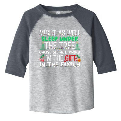 Christmas Might As Well Sleep Under Tree Christmas Toddler Fine Jersey T-Shirt