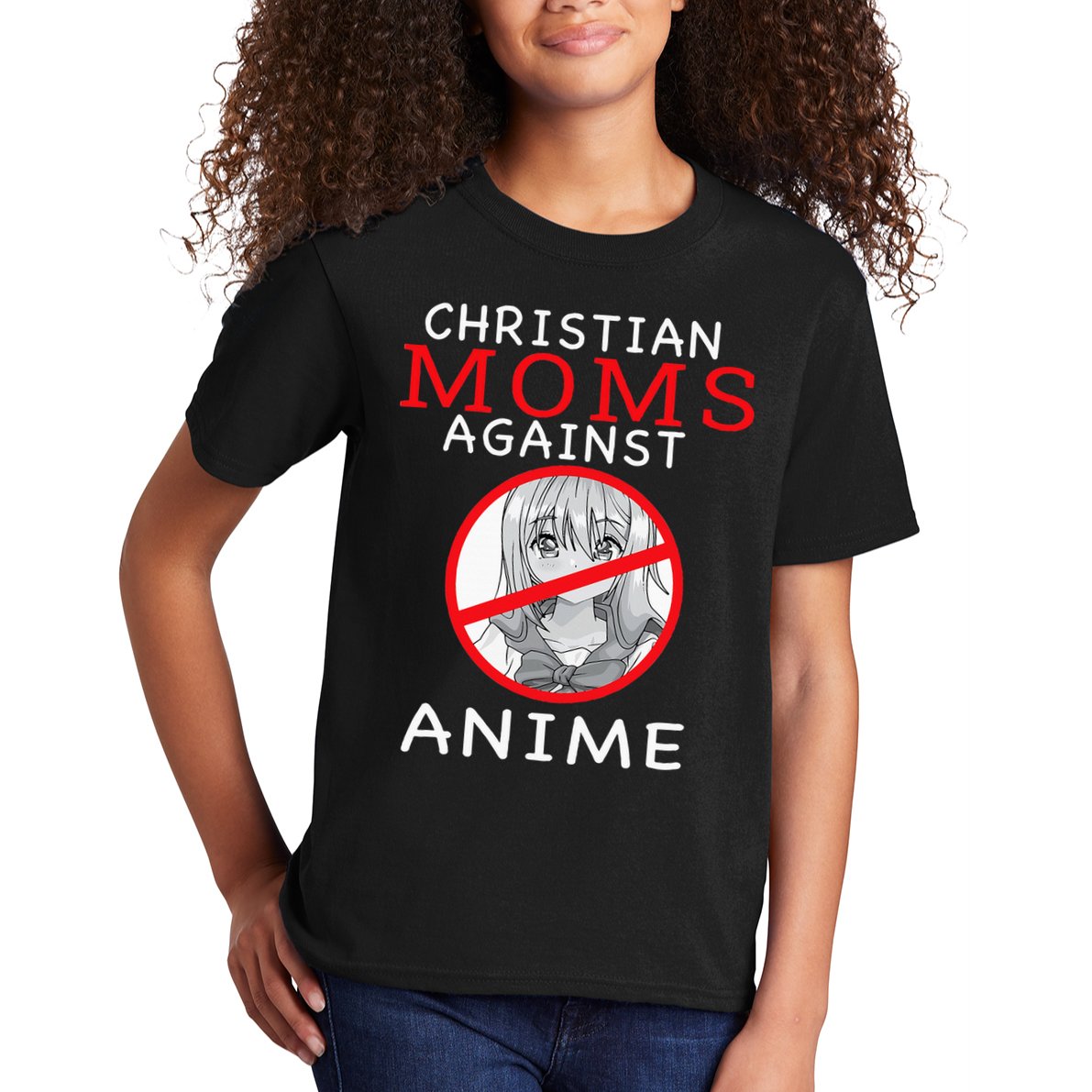Christian Moms Against Anime Kids T-Shirt