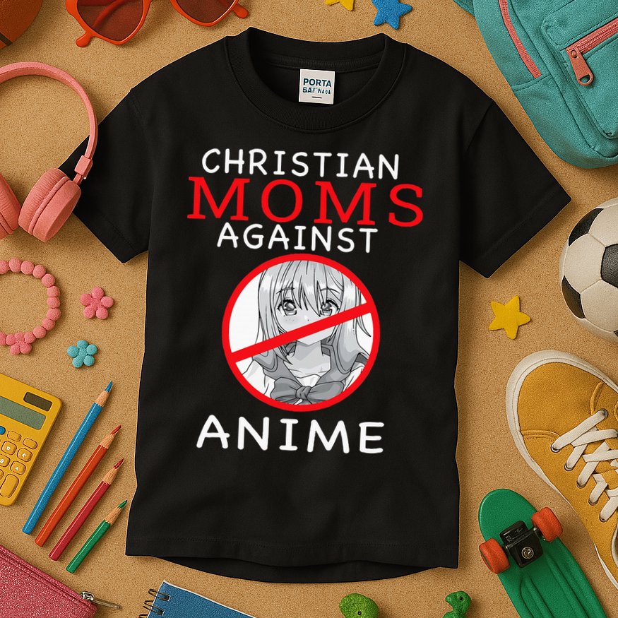 Christian Moms Against Anime Kids T-Shirt