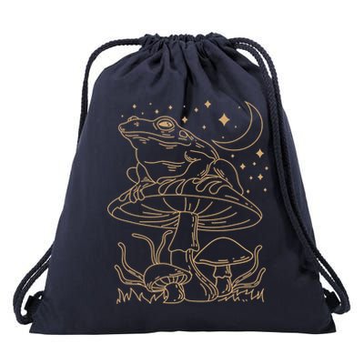 Cottagecore Mushroom Amphibians Fungi Goblincore Mycology Drawstring Bag