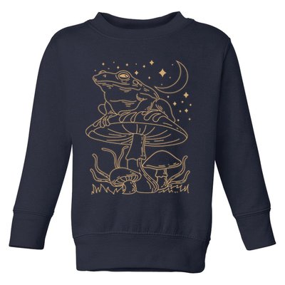 Cottagecore Mushroom Amphibians Fungi Goblincore Mycology Toddler Sweatshirt