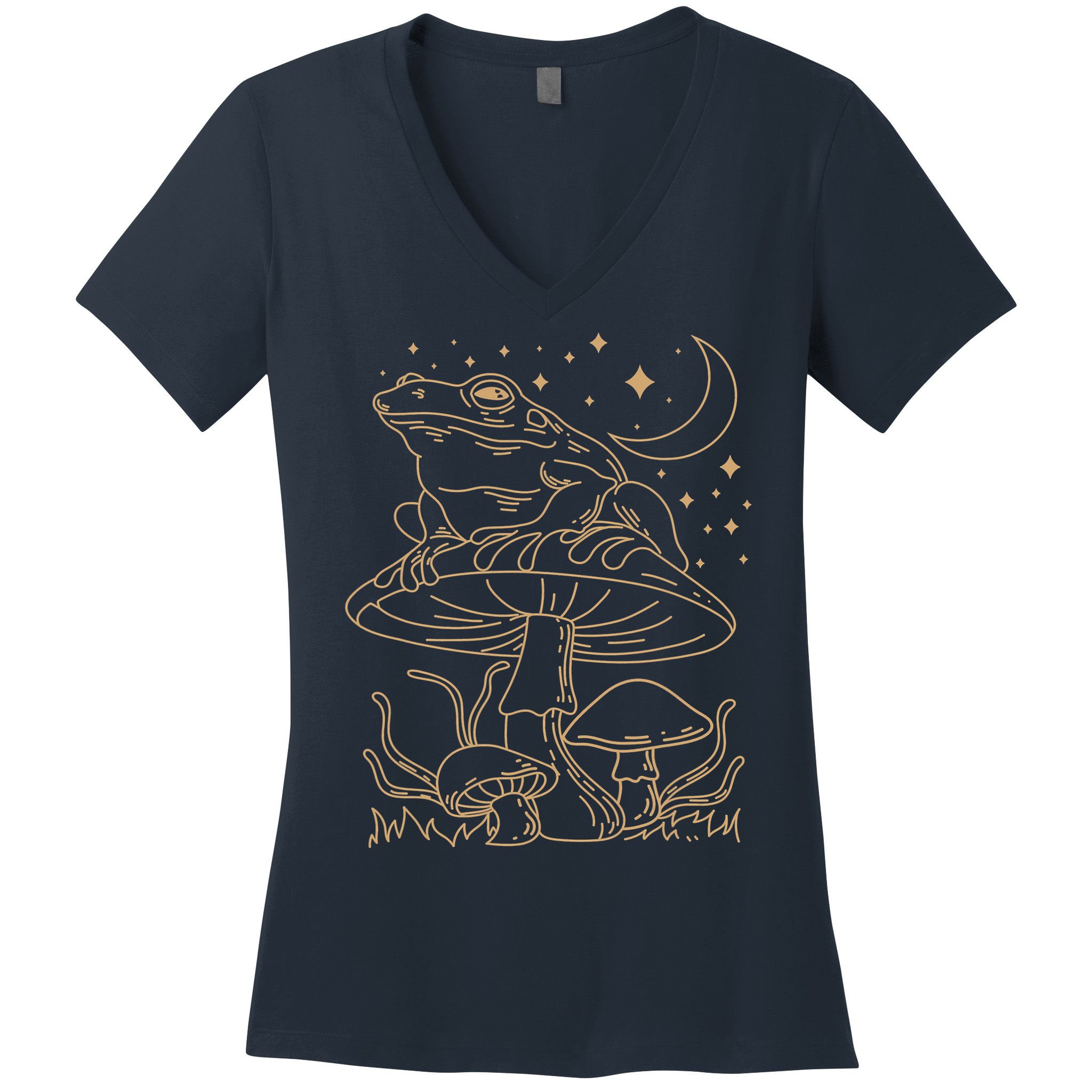 Cottagecore Mushroom Amphibians Fungi Goblincore Mycology Women's V-Neck T-Shirt