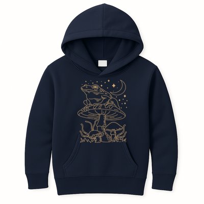 Cottagecore Mushroom Amphibians Fungi Goblincore Mycology Kids Hoodie
