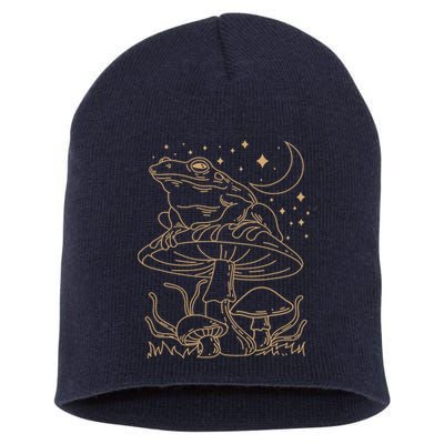 Cottagecore Mushroom Amphibians Fungi Goblincore Mycology Short Acrylic Beanie