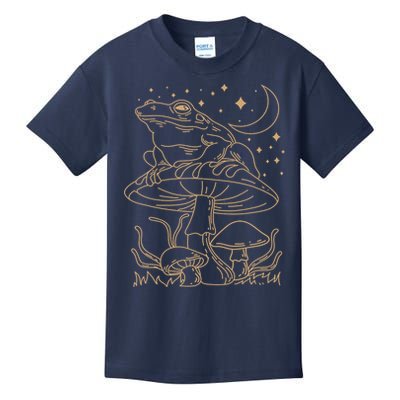 Cottagecore Mushroom Amphibians Fungi Goblincore Mycology Kids T-Shirt