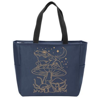 Cottagecore Mushroom Amphibians Fungi Goblincore Mycology Zip Tote Bag
