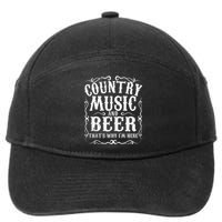 Country Music And Beer Thats Why Im Here Concert Show Gift 7-Panel Snapback Hat