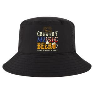 Country Music And Beer Thats Why Im Here Funny Drinking Cool Comfort Performance Bucket Hat