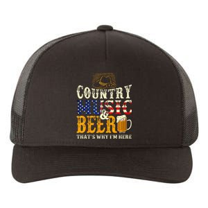 Country Music And Beer Thats Why Im Here Funny Drinking Yupoong Adult 5-Panel Trucker Hat