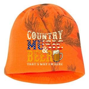 Country Music And Beer Thats Why Im Here Funny Drinking Kati - Camo Knit Beanie