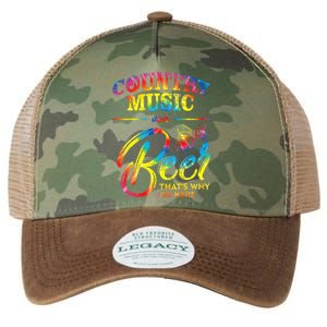 Country Music And Beer Thats Why Im Here Women Ladies Gift Legacy Tie Dye Trucker Hat