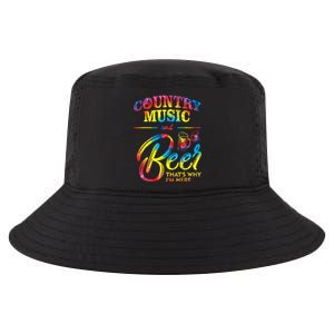 Country Music And Beer Thats Why Im Here Women Ladies Gift Cool Comfort Performance Bucket Hat