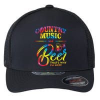 Country Music And Beer Thats Why Im Here Women Ladies Gift Flexfit Unipanel Trucker Cap