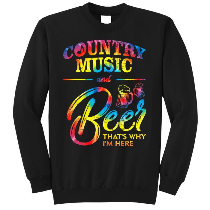 Country Music And Beer Thats Why Im Here Women Ladies Gift Sweatshirt