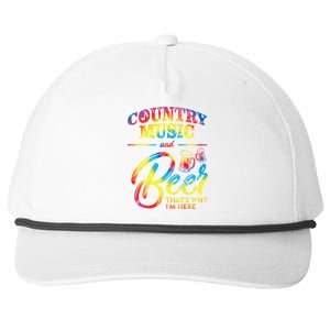 Country Music And Beer Thats Why Im Here Women Ladies Gift Snapback Five-Panel Rope Hat