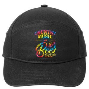 Country Music And Beer Thats Why Im Here Women Ladies Gift 7-Panel Snapback Hat