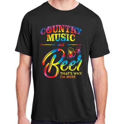 Country Music And Beer Thats Why Im Here Women Ladies Gift Adult ChromaSoft Performance T-Shirt