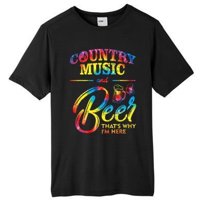 Country Music And Beer Thats Why Im Here Women Ladies Gift Tall Fusion ChromaSoft Performance T-Shirt