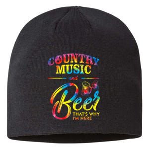 Country Music And Beer Thats Why Im Here Women Ladies Gift Sustainable Beanie