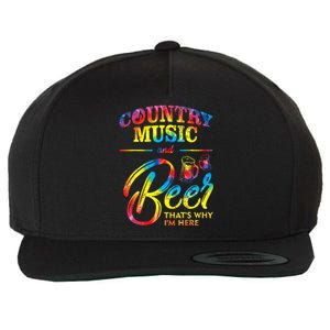 Country Music And Beer Thats Why Im Here Women Ladies Gift Wool Snapback Cap