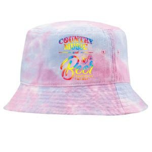 Country Music And Beer Thats Why Im Here Women Ladies Gift Tie-Dyed Bucket Hat