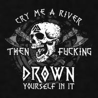 Cry Me A River Then Fucking Drown Yourself In It (On Back) Ladies PosiCharge Tri-Blend Wicking Tank