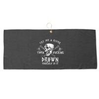 Cry Me A River Then Fucking Drown Yourself In It (On Back) Large Microfiber Waffle Golf Towel