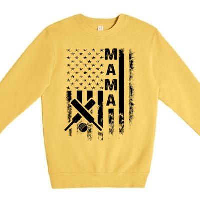 Cricket Mama American Flag Vintage Christmas Xmas Gift Premium Crewneck Sweatshirt