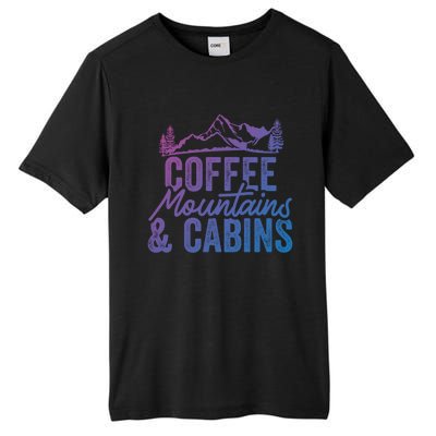 Coffee Mountains And Cabins Skiing Snowboarding Funny Gift Tall Fusion ChromaSoft Performance T-Shirt