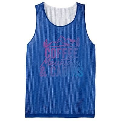 Coffee Mountains And Cabins Skiing Snowboarding Funny Gift Mesh Reversible Basketball Jersey Tank