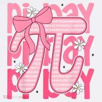 Cute Math Art Pi Day Pi Math Coquette 3.14 Teacher T-Shirt