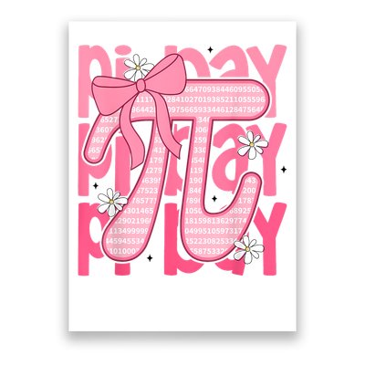 Cute Math Art Pi Day Pi Math Coquette 3.14 Teacher Poster