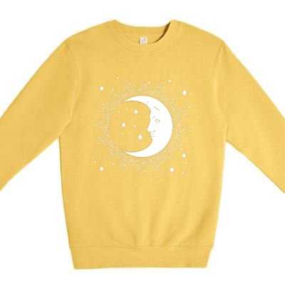 Crescent Moon And Stars Premium Crewneck Sweatshirt