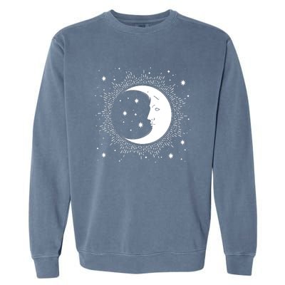 Crescent Moon And Stars Garment-Dyed Sweatshirt